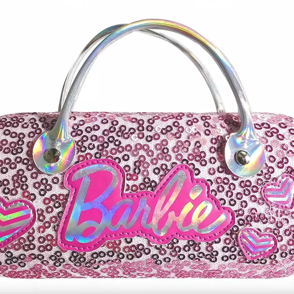 Girls Barbie Pink Cat Eye Sunglasses and Hard Carrying Case Set